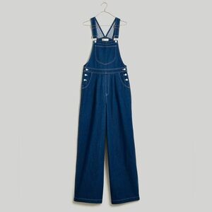 Madewell Superwide Leg Denim Overalls in Warham Wash 4 NEW